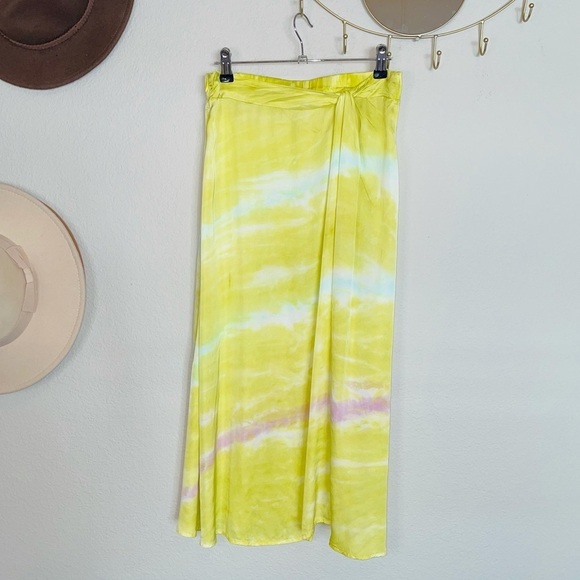Young Fabulous & Broke Satin Tie-Dye Savanna Twist Midi Skirt - Picture 9 of 14